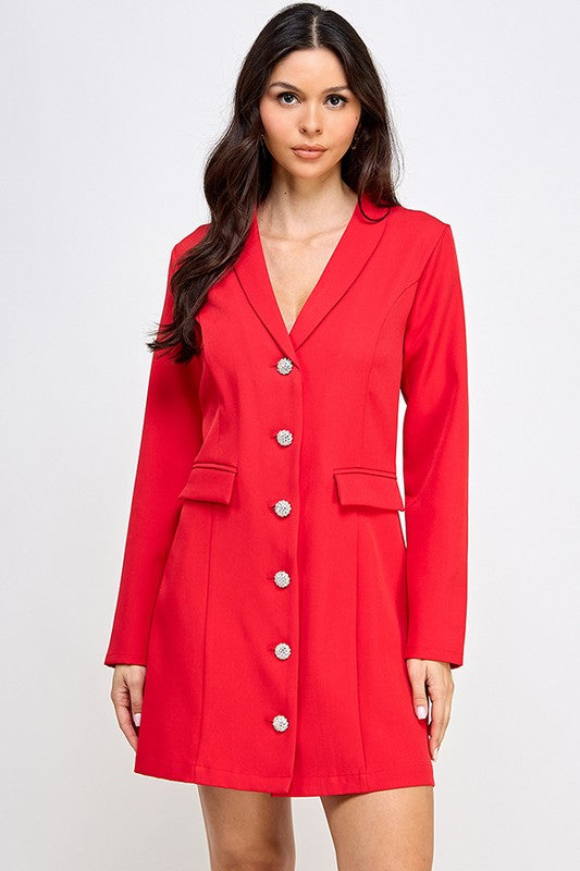 Button Blazer Dress