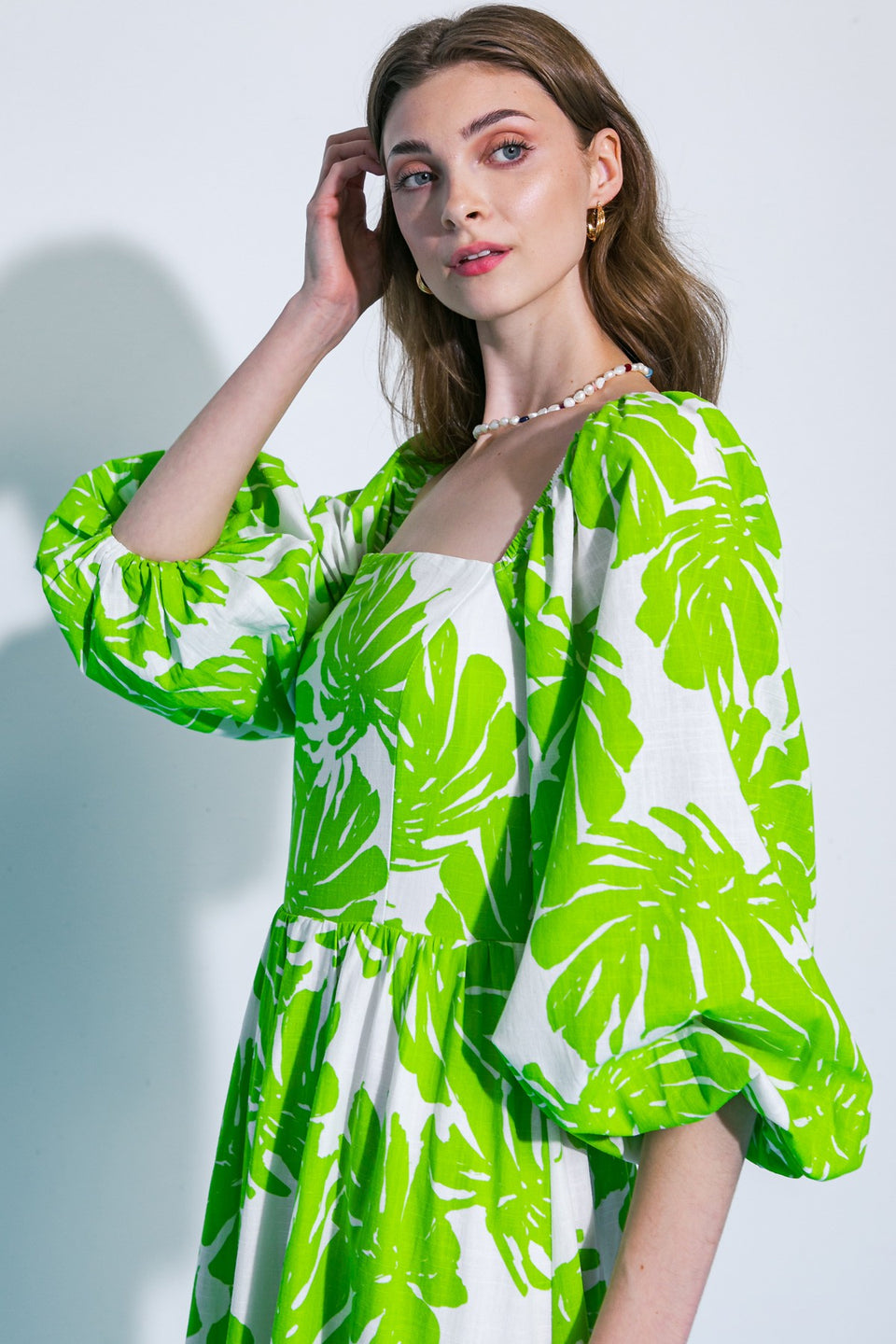 Midi Green ivory Dress