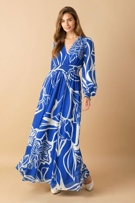 Multi Blue Maxi Dress