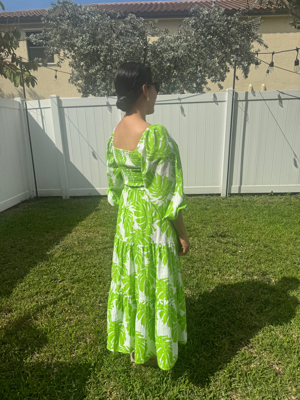 Midi Green ivory Dress