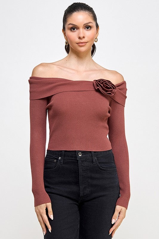 Off Shoulder Sweater Top