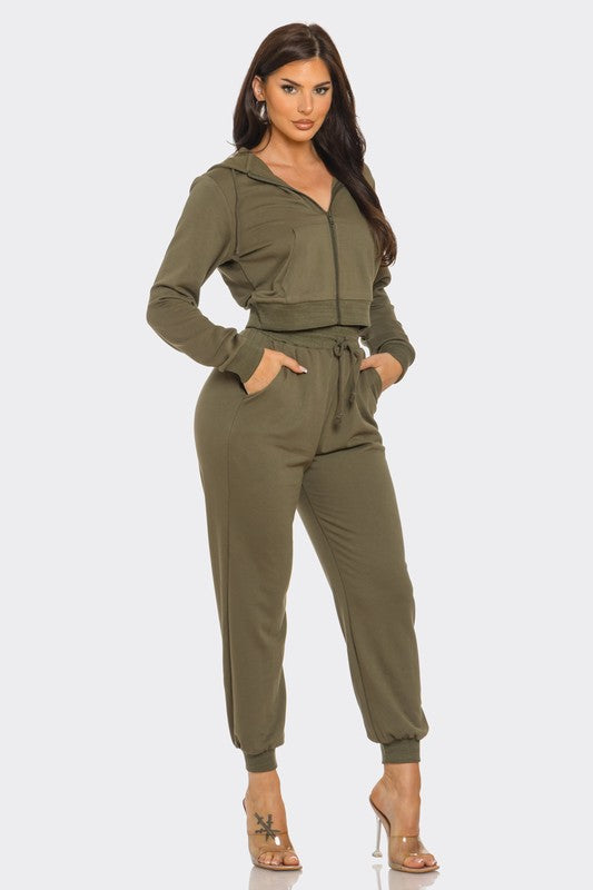 Jogger Olive Pants Set