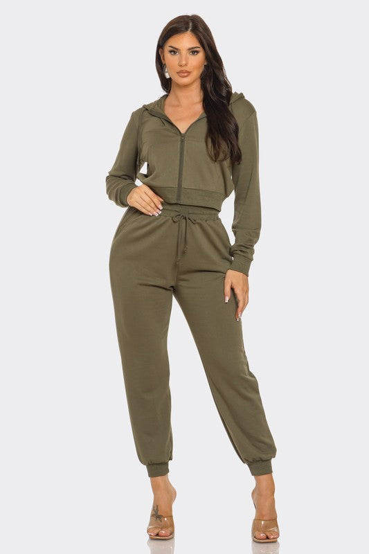 Jogger Olive Pants Set