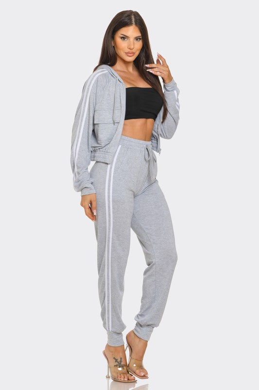 Grey Jogger Pants Set