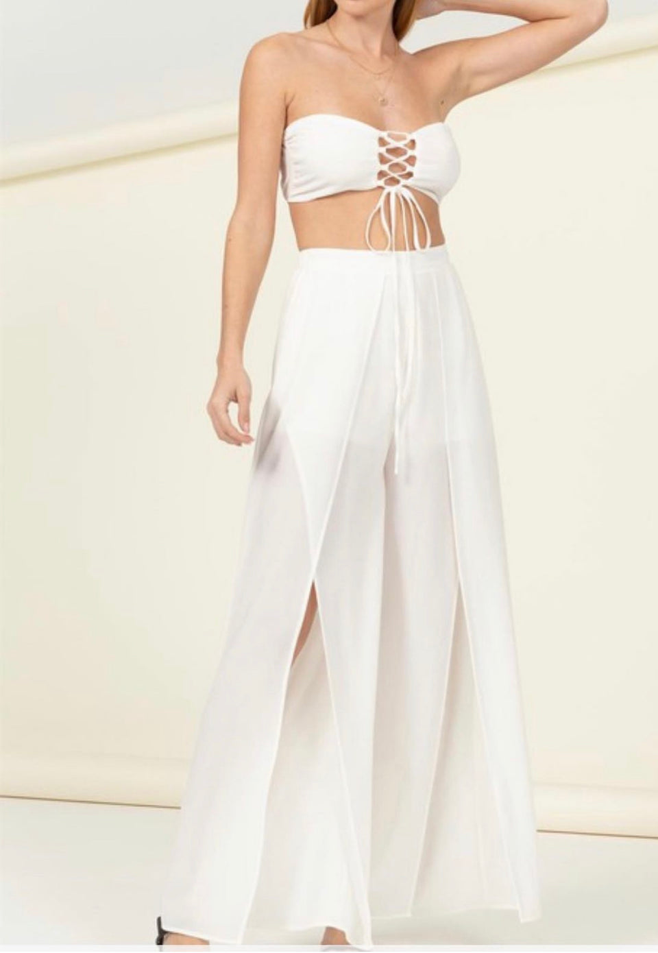 Crop Top and Pants Two Piece Set