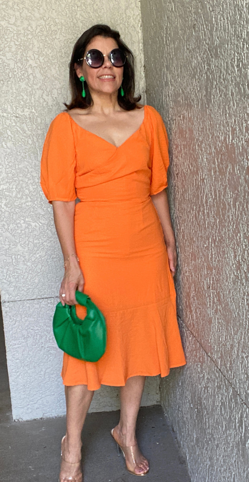 Orange Midi Dress